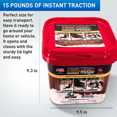 Traction Magic Quick Application All Natural Ice and Snow Melter, 15 Lb Bucket (Refurbished)