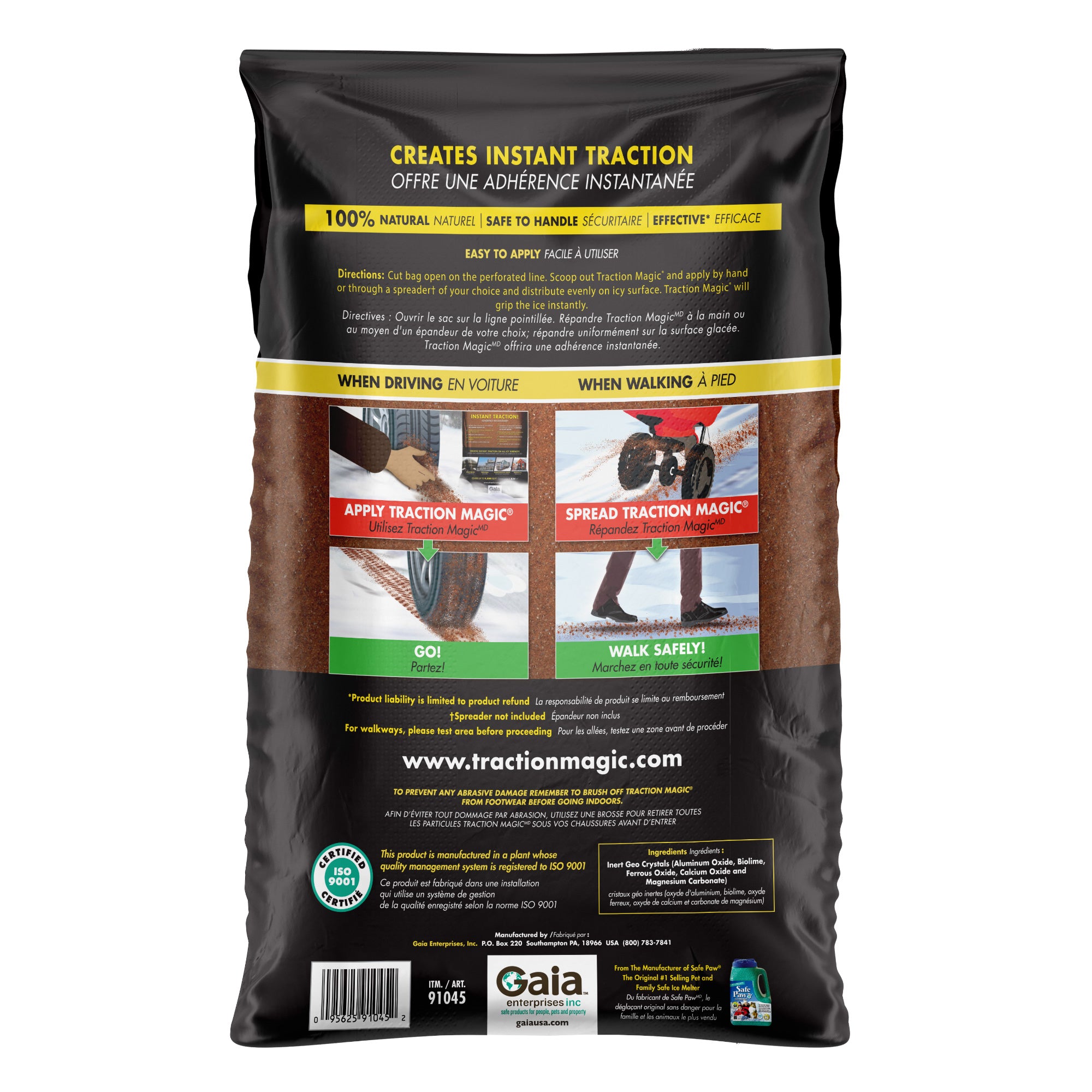Traction Magic Quick Application All Natural Ice and Snow Melter, 45 Pound Bag
