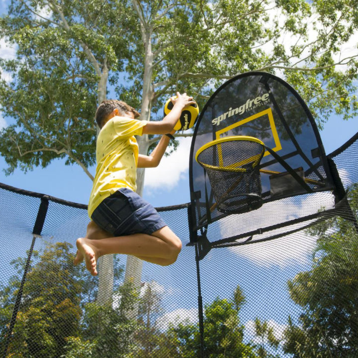 Springfree Trampoline Outdoor Jumping Basketball Game FlexrHoop, Black(Open Box)
