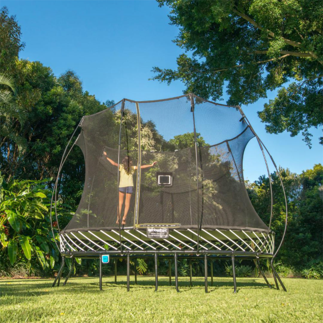 Springfree Trampoline Outdoor Jumping Basketball Game FlexrHoop, Black(Open Box)