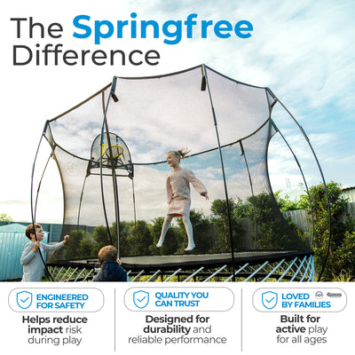 Springfree Trampoline Outdoor Jumping Basketball Game FlexrHoop Accessory, Black
