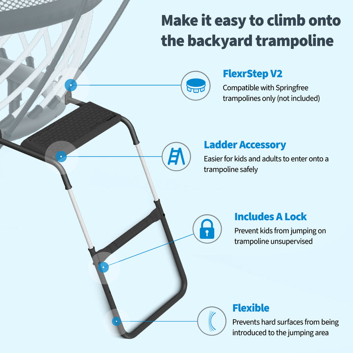 Springfree Trampoline FlexrStep V2 Ladder Accessory for Springfree Trampolines