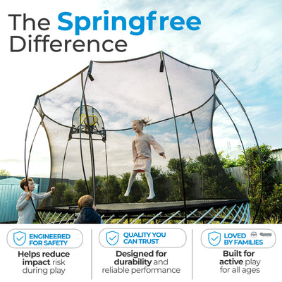 Springfree Trampoline FlexrStep V2 Step Ladder, Adjustable Trampoline Accessory with Child Safety Lock