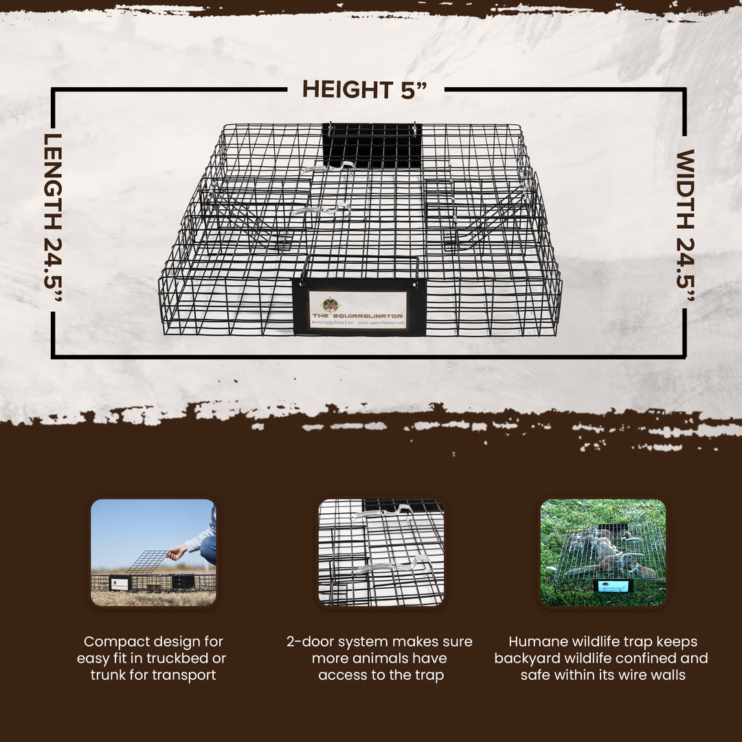 Rugged Ranch Squirrelinator Live Squirrel Chipmunk Metal 2 Door Cage (Open Box) - VMInnovations