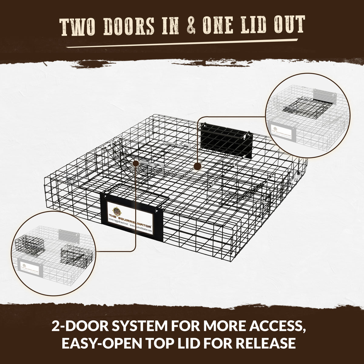 Rugged Ranch SQRTO Squirrelinator Trap CatchMor 2 Door Metal Cage (Damaged)