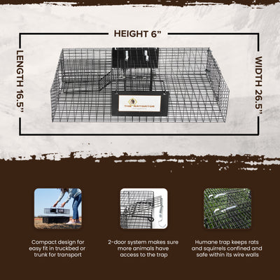 Rugged Ranch Ratinator Rat Multi-Catch Animal Metal 2 Door Trap Cage(Open Box)