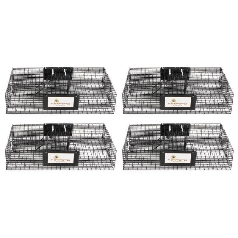 Rugged Ranch Ratinator Rat Squirrel Chipmunk Metal 2 Door Trap Cage (4 Pack)