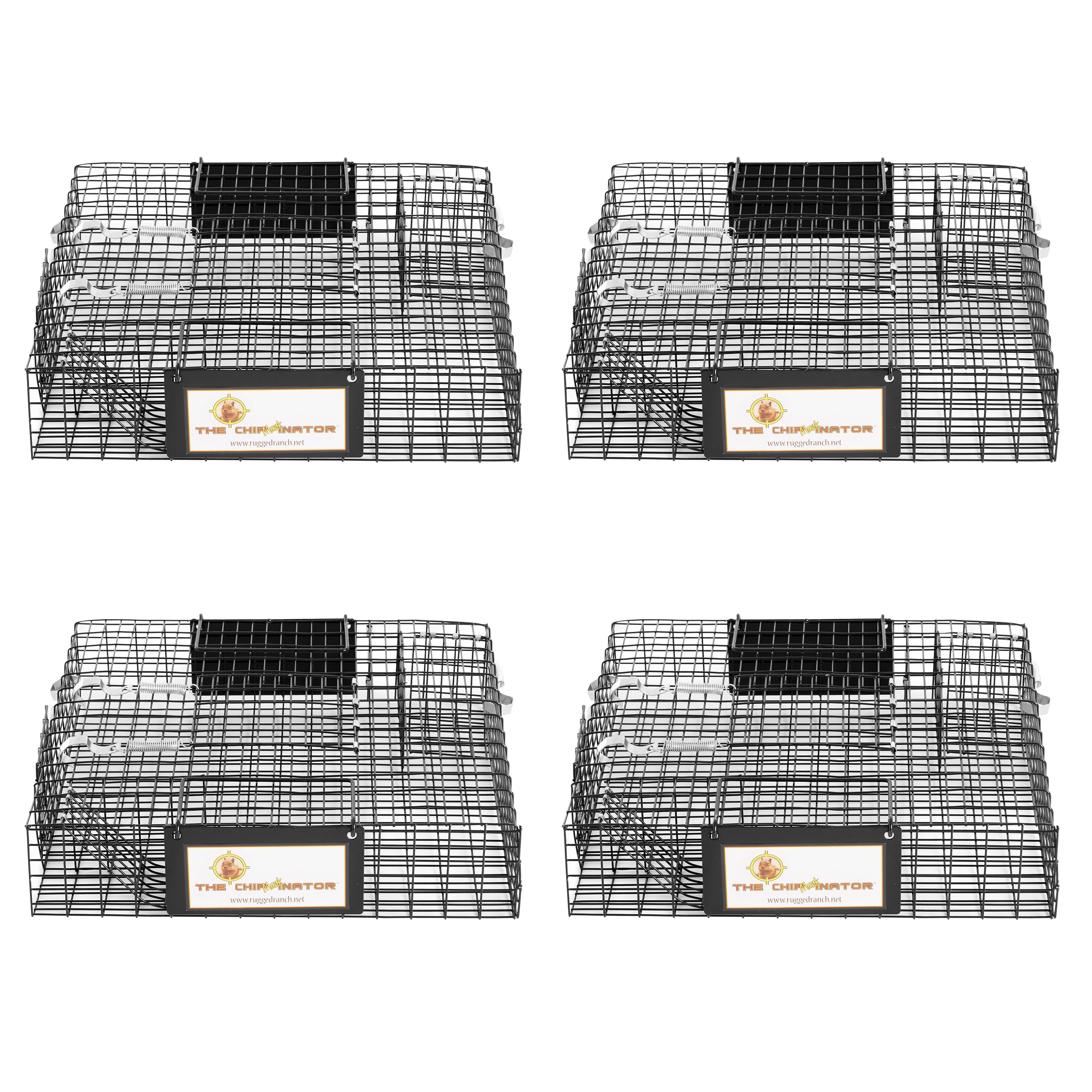 Rugged Ranch Chipmunkinator Chipmunk Squirrel Metal 2 Door Trap Cage (4 Pack) - VMInnovations