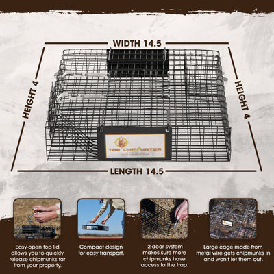 Rugged Ranch CHPTO Live Chipmunk Squirrel Metal 2 Door Trap Cage (Open Box)