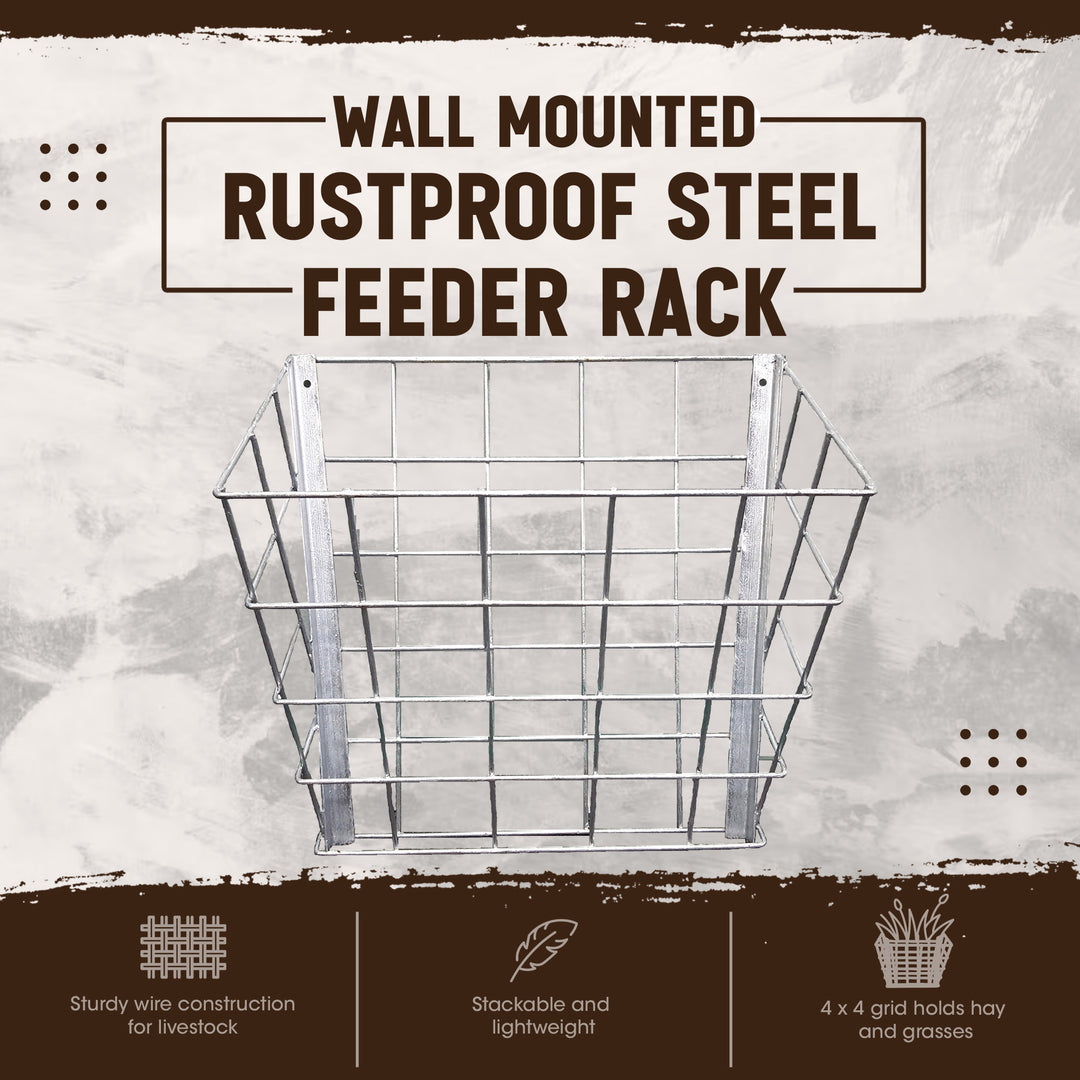 Rugged Ranch Wall Mounted Steel Sheep & Goat Livestock Hay Feeder Rack (Used)