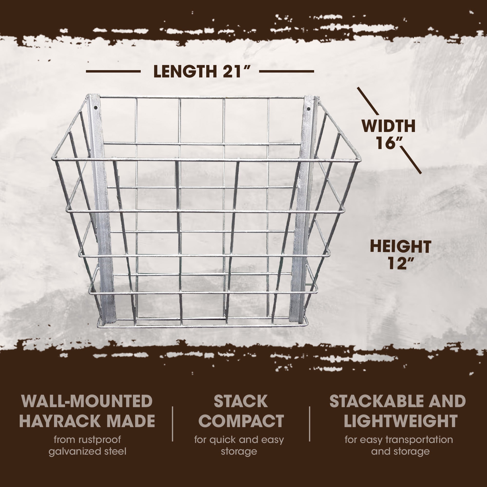 Rugged Ranch Rustproof Steel Sheep & Goat Livestock Hay Feeder Rack (Open Box) - VMInnovations