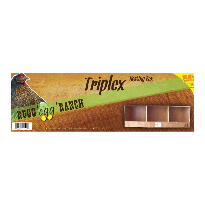 Rugged Ranch TRIPLEX RuggEgg Barn Wooden Chicken Coop Triple Nesting Egg Boxes