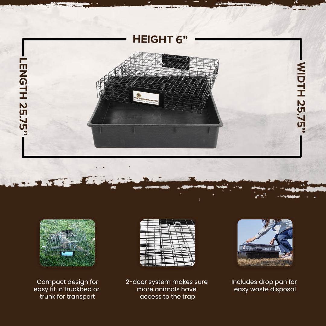 Rugged Ranch SQR Live Squirrel Chipmunk Metal 2 Door Trap Cage (Used) - VMInnovations