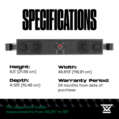 MTX Mud Series Bluetooth 4 Speaker Overhead UTV Audio Sound Bar System(Open Box) - VMInnovations