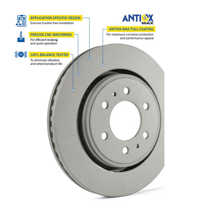 Goodyear Brakes GYD790 Front Brake Pads Bundle w/ 2 Pack 214614GY Front Rotors - VMInnovations