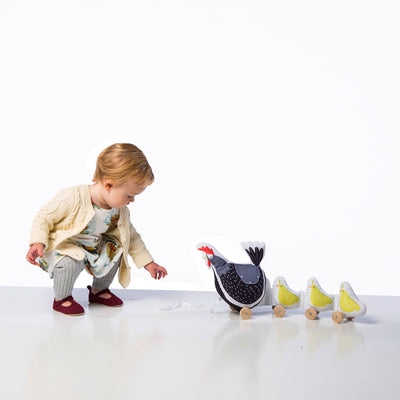 Manhattan Farmer's Market Chicken Pull Along Preschool Toddler Toy (Open Box)