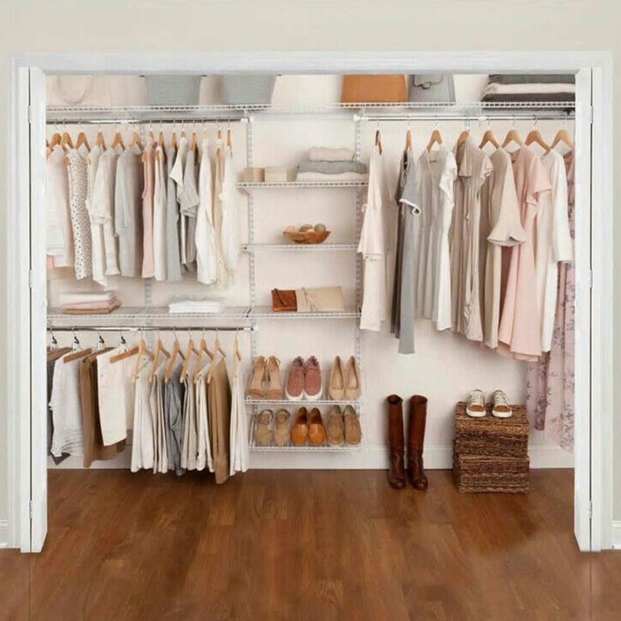 Rubbermaid FastTrack 6 to 10 Ft Wide White Wire Closet Storage Kit (Refurbished)