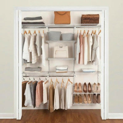 Rubbermaid FastTrack 6 to 10 Ft Wide White Wire Closet Storage Kit (Refurbished)