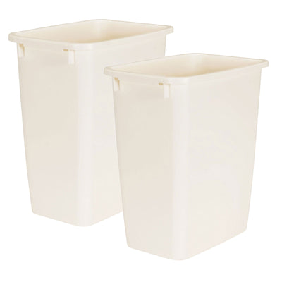 Rubbermaid 21 Quart Rectangular Kitchen Wastebasket Trash Can, Bisque (2 Pack)