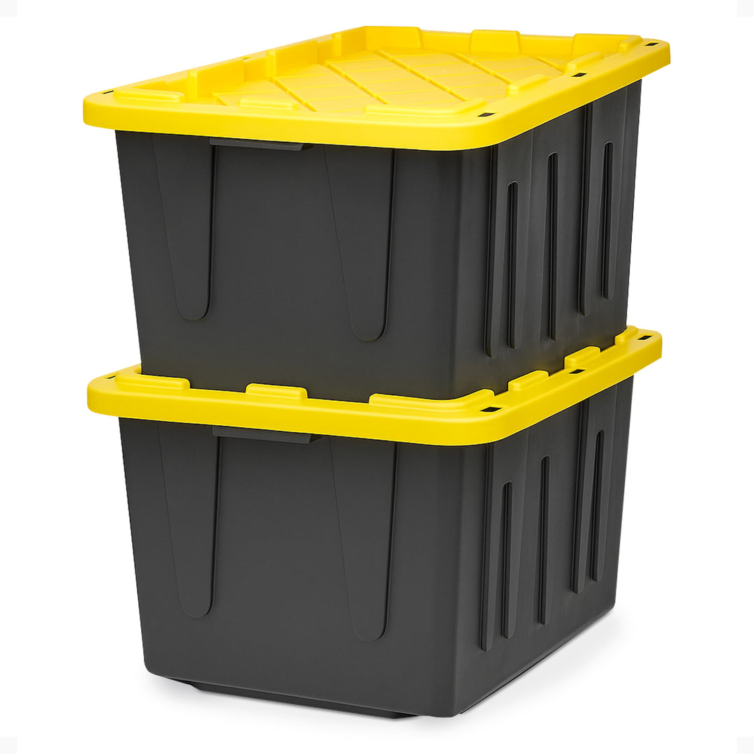 Durabilt Heavy Duty 27 Gallon Plastic Organizer Storage Bin Tote (2 Pack) (Used)