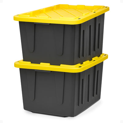 Durabilt Heavy Duty 27 Gallon Plastic Organizer Storage Bin Tote (2 Pack) (Used)
