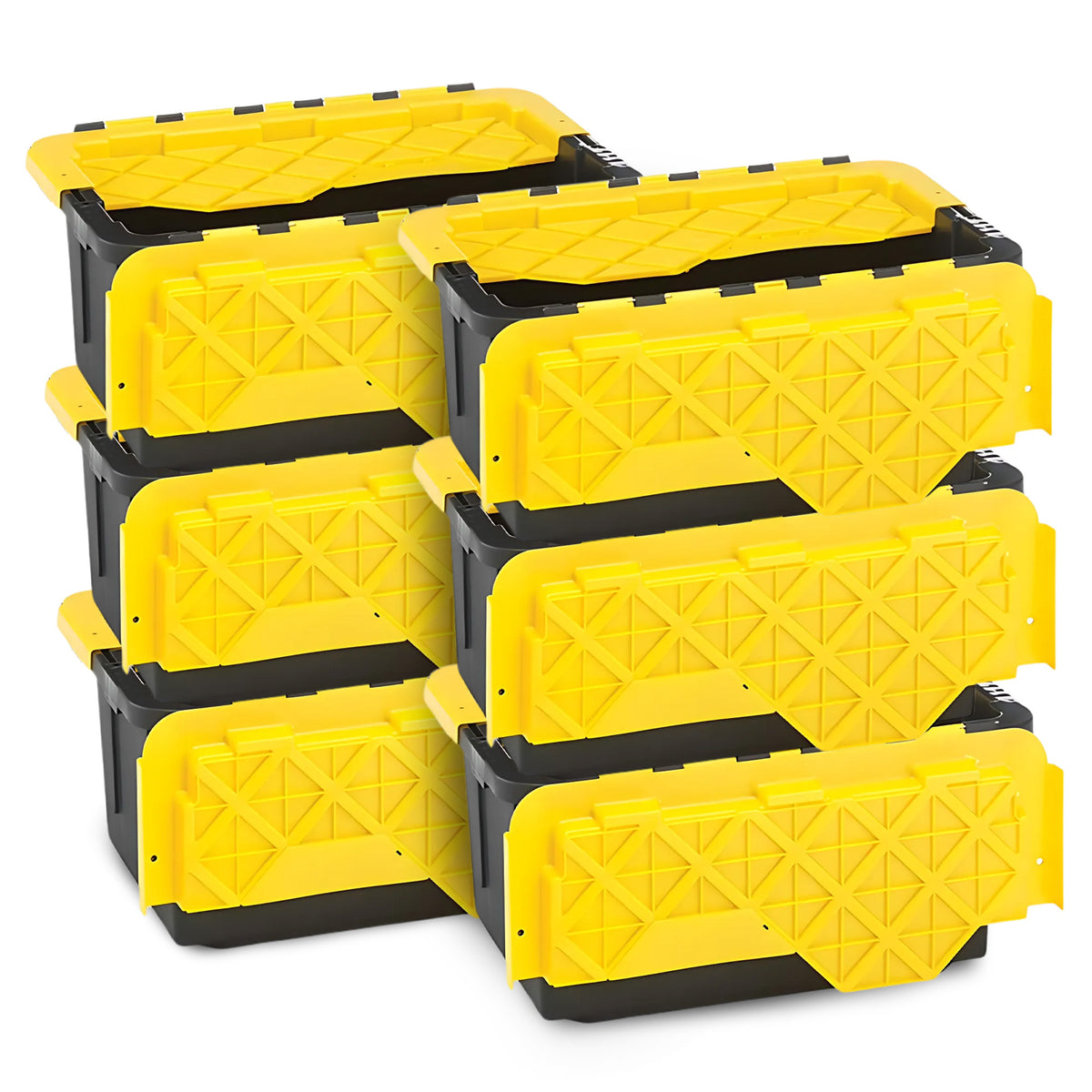Homz Durabilt 15 Gallon Tough Flip Lid Storage Container (6 Pack) (Open Box)