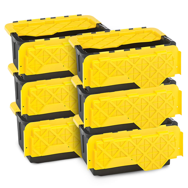 Homz Durabilt 15 Gallon Tough Flip Lid Storage Container (6 Pack) (Open Box)