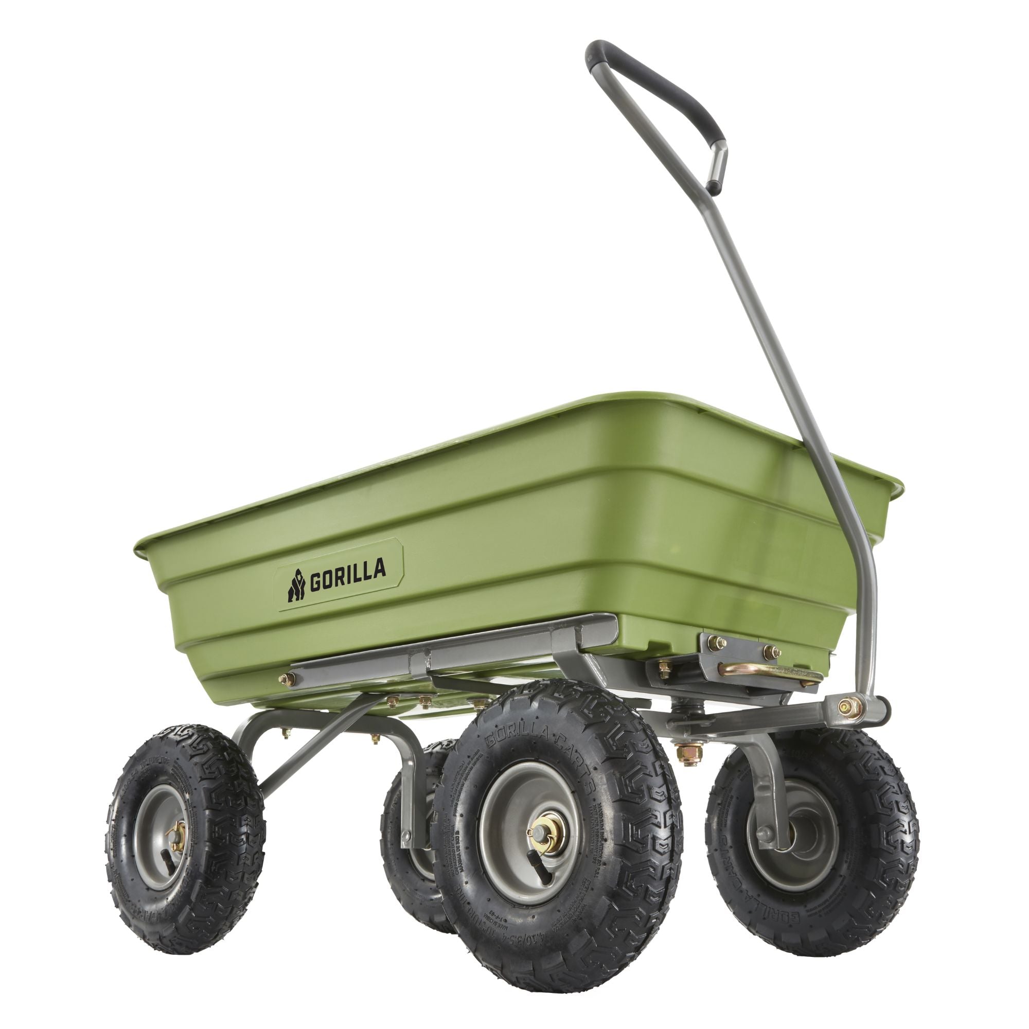 Gorilla Carts 600 Pound Capacity Poly Yard Dump Utility Cart, Green (Used)