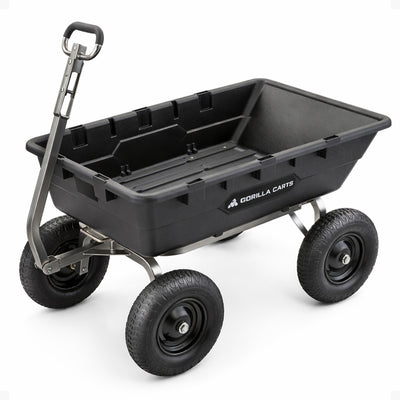 Gorilla Carts 1500 Pound Super Heavy Duty Poly Yard Dump Utility Cart (Used)