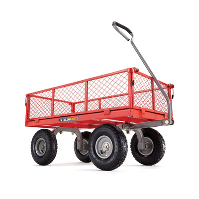 Gorilla Cart 800 Pound Capacity Steel Mesh Utility Wagon Cart, Red (Used) - VMInnovations