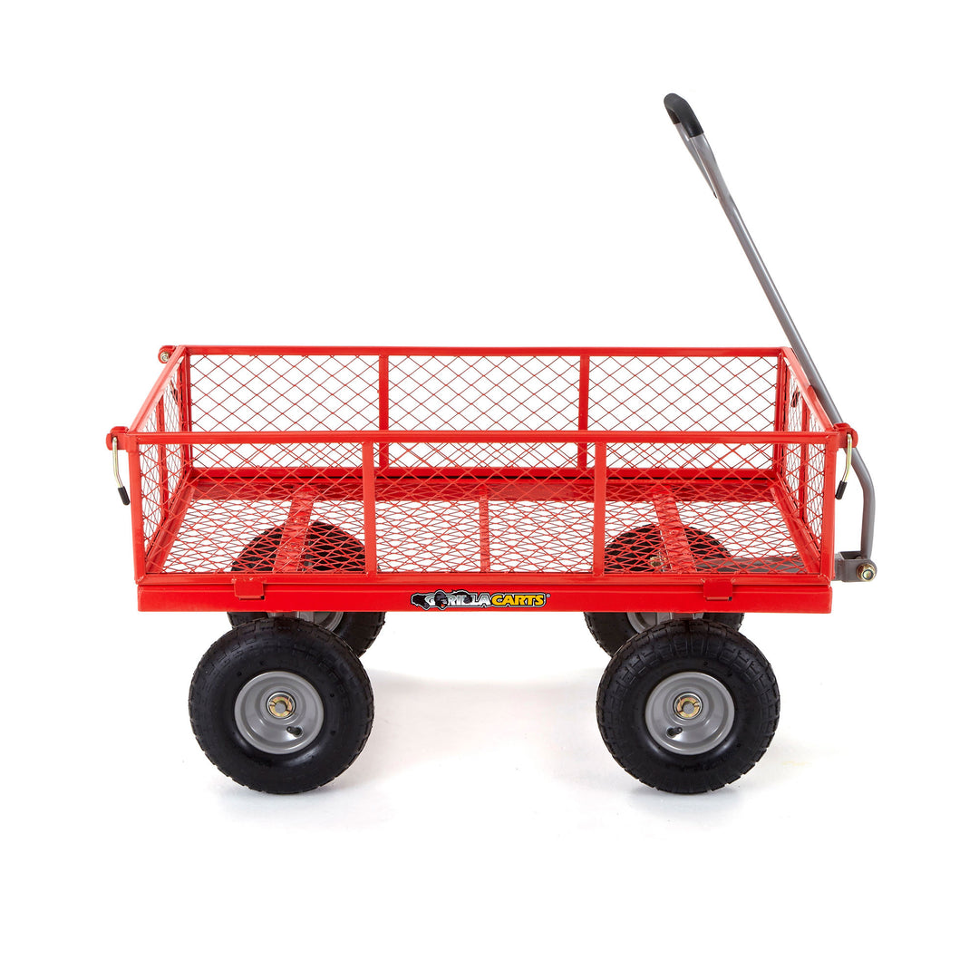 Gorilla Cart 800 Pound Capacity Steel Mesh Utility Wagon Cart, Red (Used)