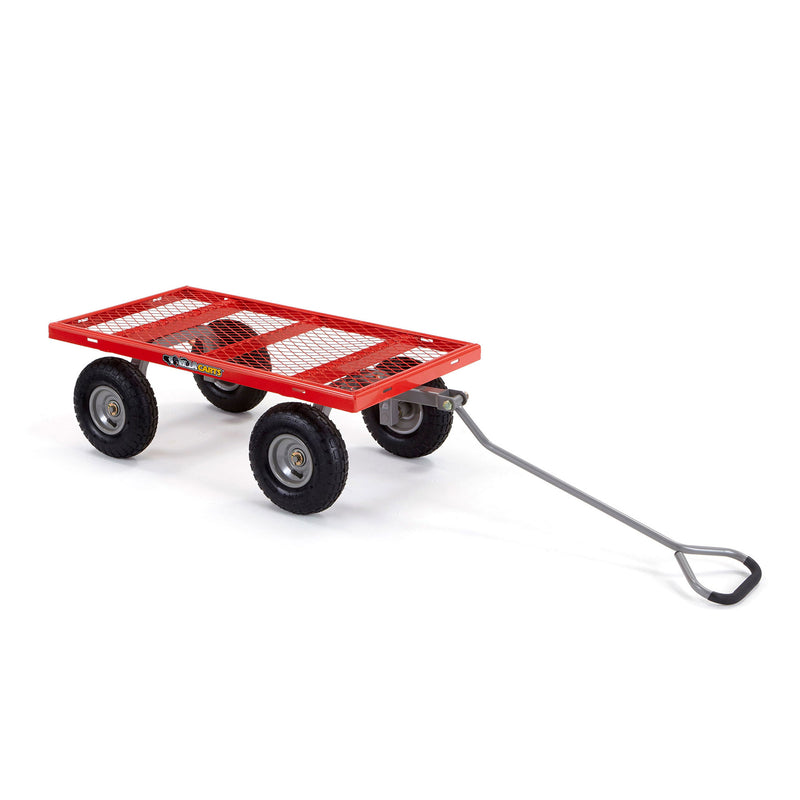 Gorilla Cart 800 Pound Capacity Heavy Duty Steel Mesh Utility Wagon Cart, Red
