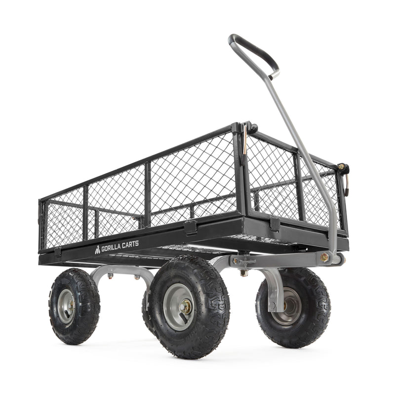 Gorilla Cart 800 Pound Capacity Steel Mesh Utility Wagon Cart, Black (Used)