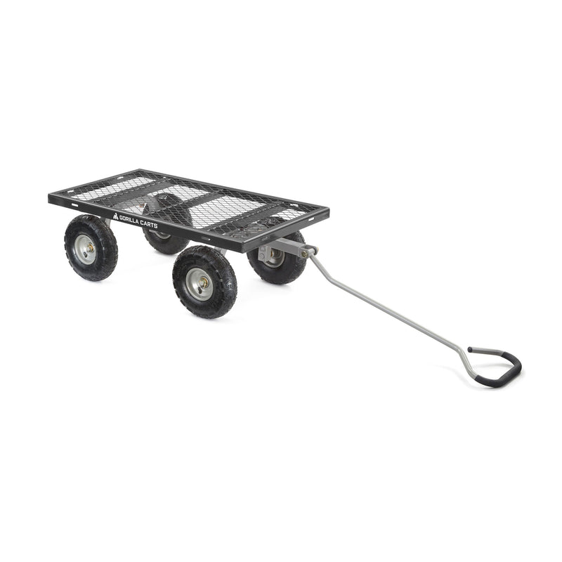 Gorilla Cart 800 Pound Capacity Steel Mesh Utility Wagon Cart, Black (Open Box)