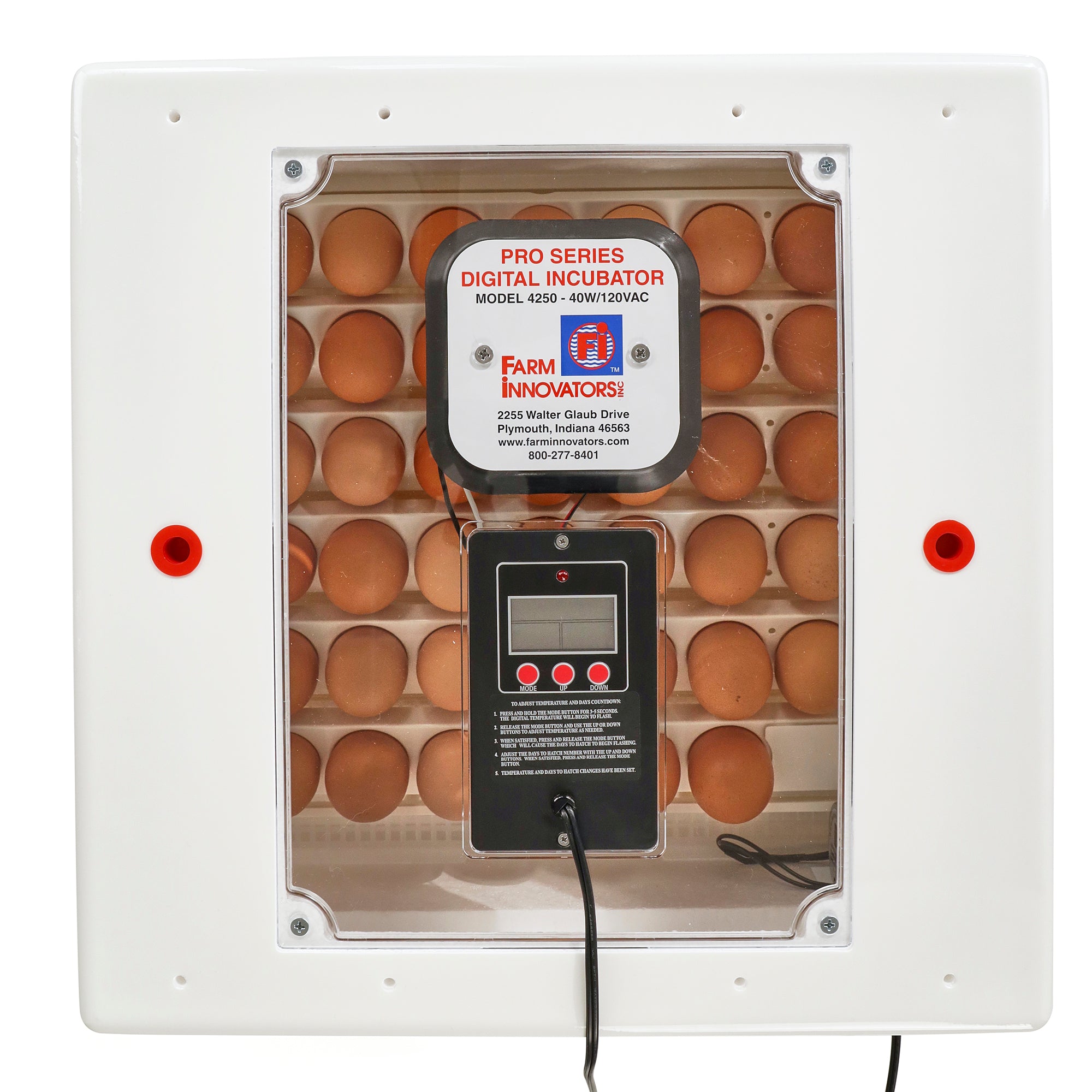 Farm Innovators Digital LCD Display Still Air Incubator for 4 Dozen Eggs (Used)