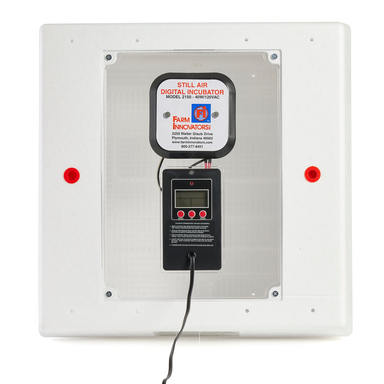 Farm Innovators 2150 LCD Display Still Air Incubator for 4 Dozen Eggs (Open Box) - VMInnovations