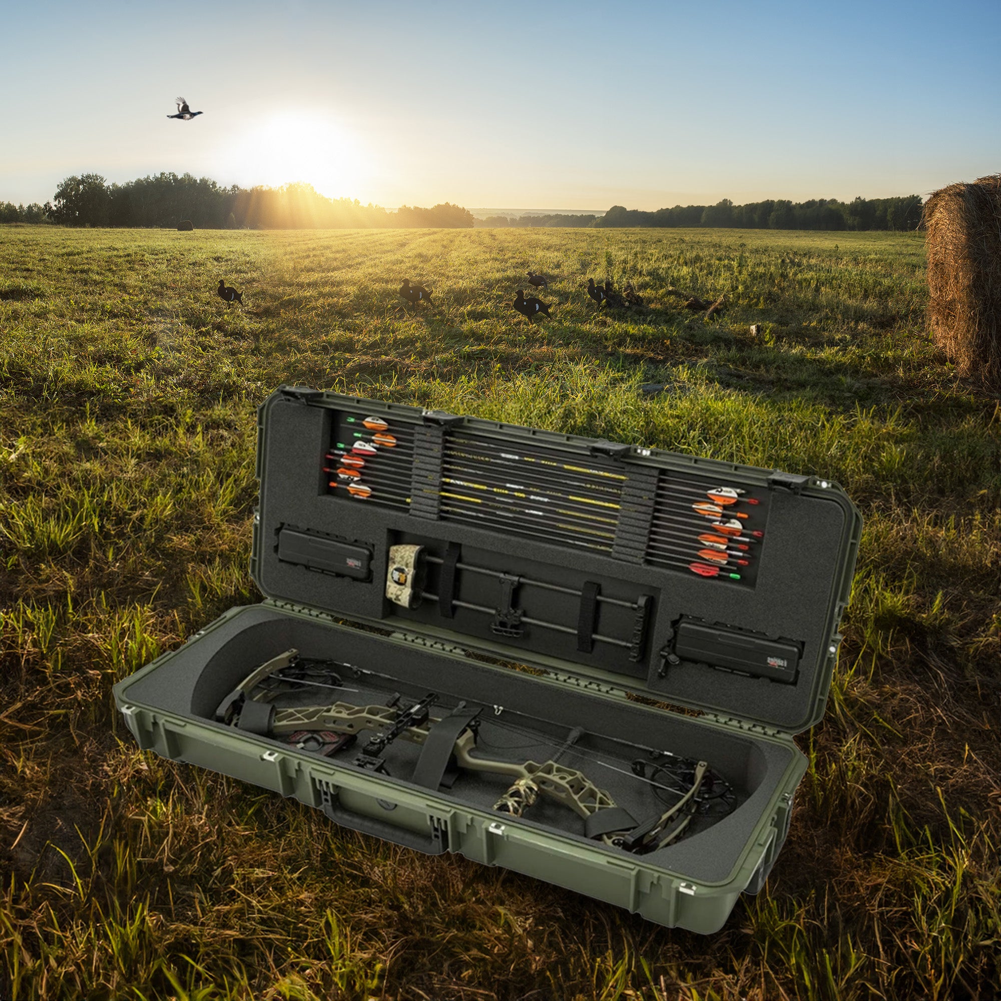 SKB Cases Hard Exterior Waterproof Parallel Limb Bow Case, Green (Used) - VMInnovations
