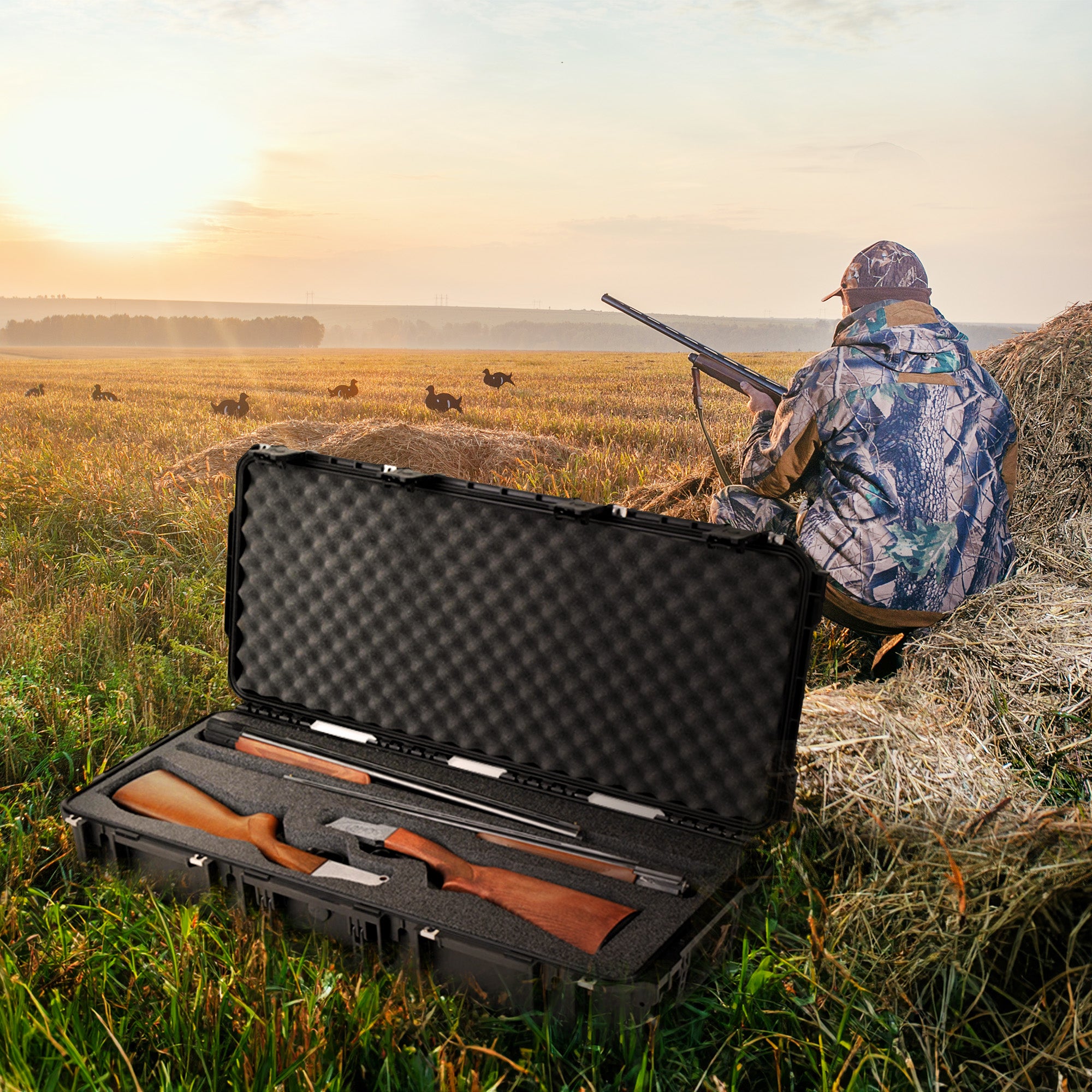 SKB Cases iSeries Hard Exterior Double Breakdown Shotgun Case, Black (Open Box) - VMInnovations