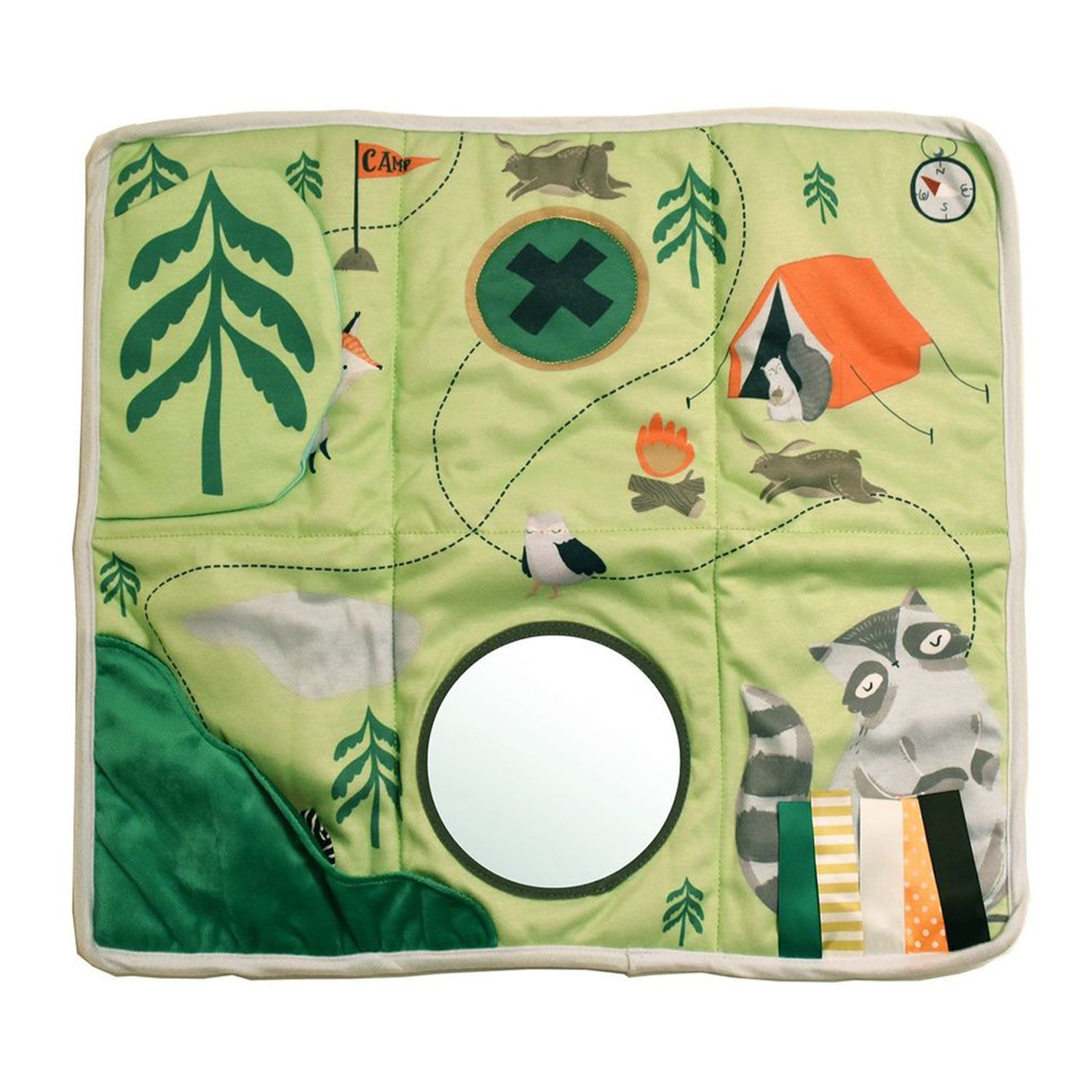 Manhattan Toy Company Camp Acorn Sensory Baby Toy Activity Play Mat w/ Mirror