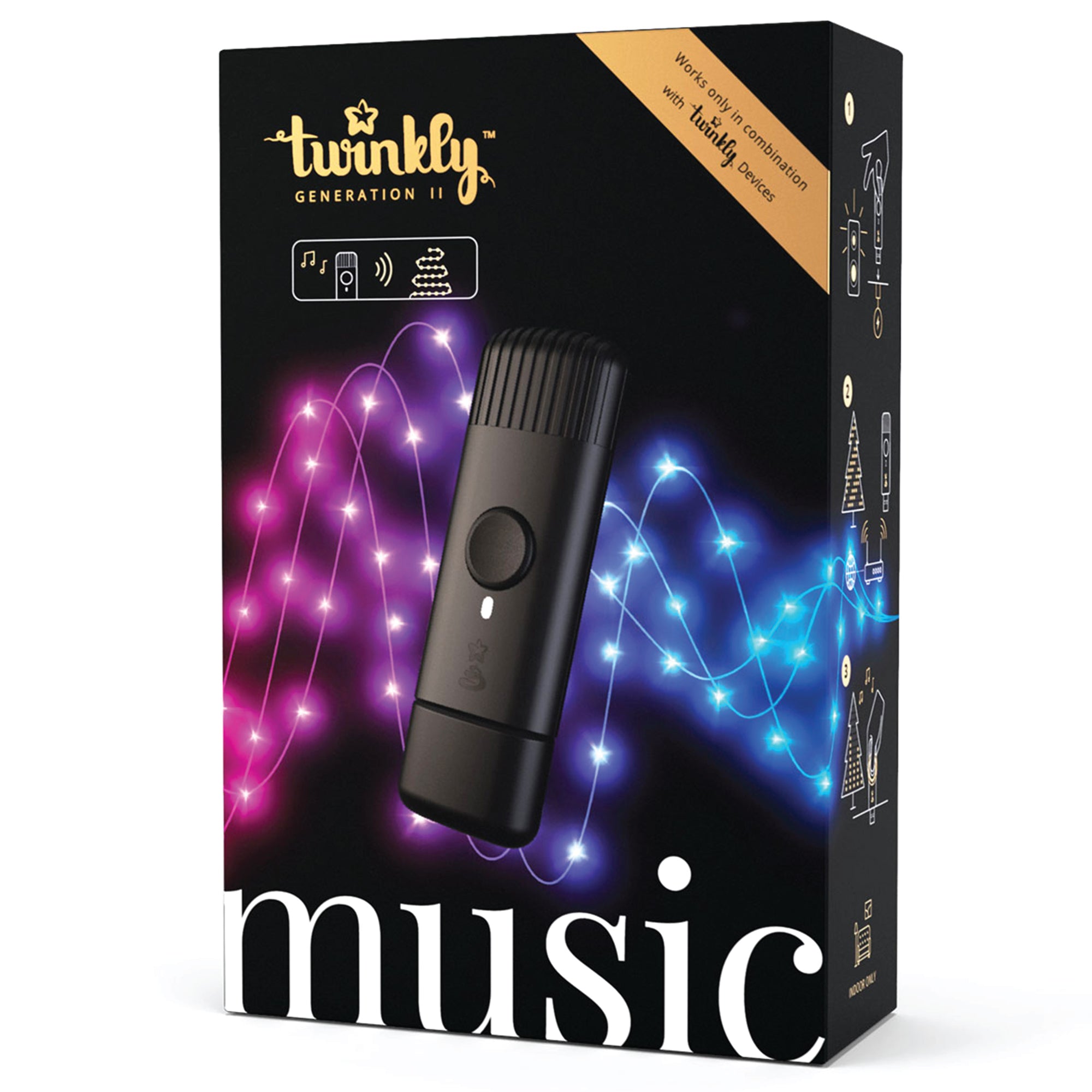 Twinkly String + Music 600 LED RGB Christmas Lights with Music Syncing Device