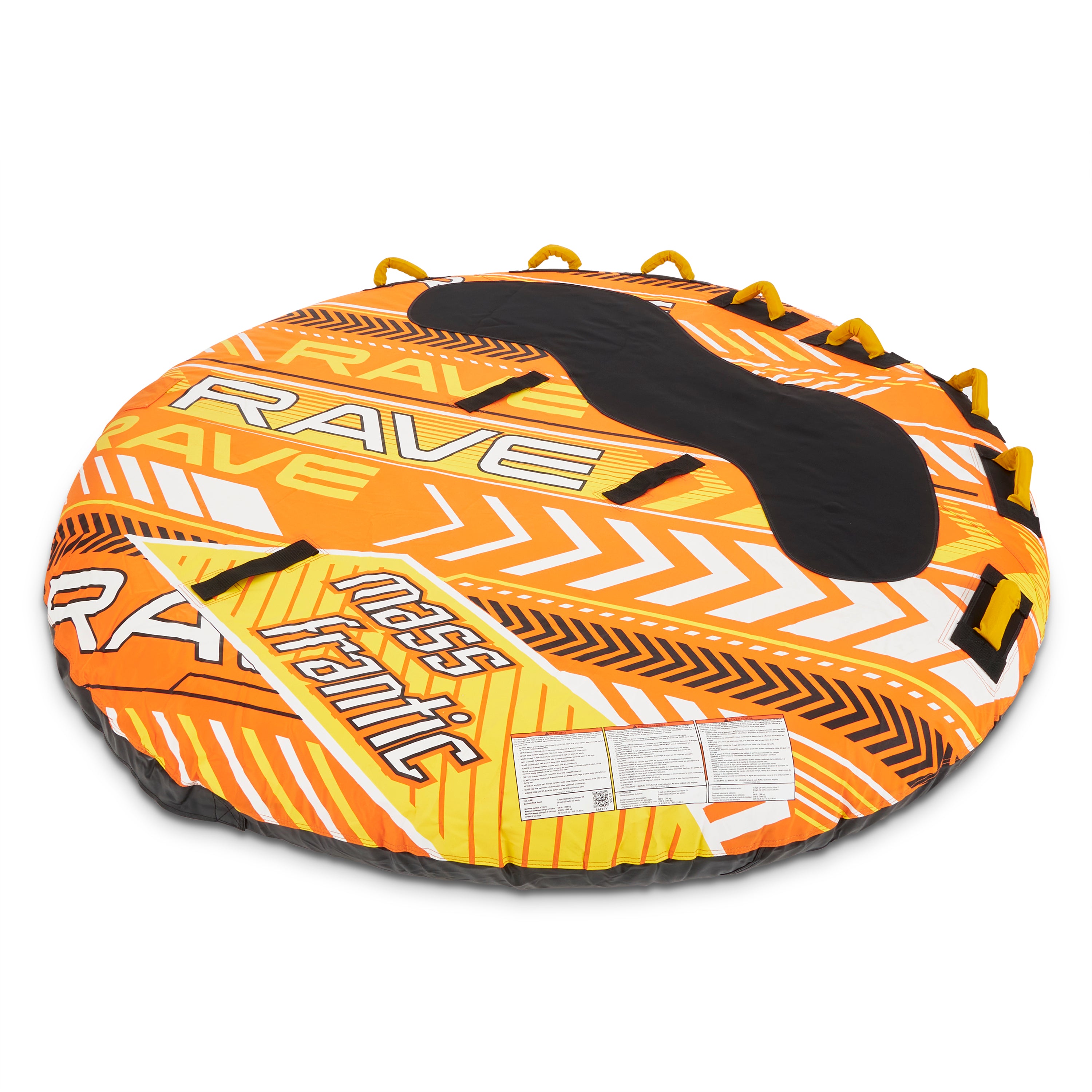 RAVE Sports Mass Frantic 4 Rider Towable Boat Tubes, Set of 2, Yellow and Orange