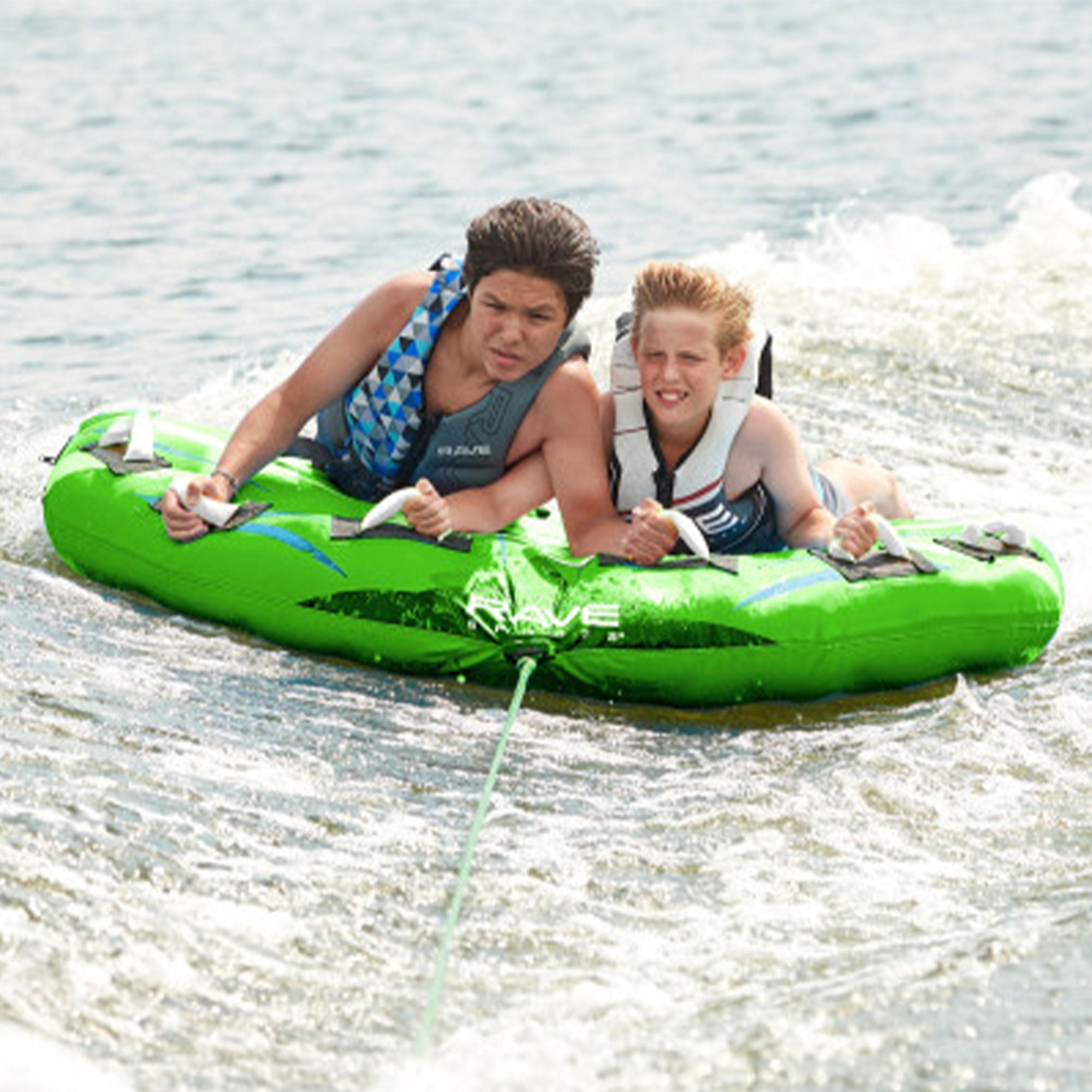 RAVE Sports Ripper XP Inflatable Towable Boat Lake Water Raft, Green (Open Box) - VMInnovations