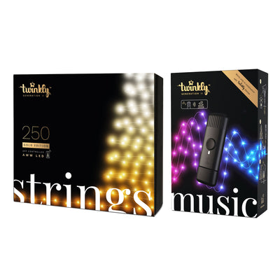 Twinkly Bluetooth 65.5 Ft 250 LED Amber/White Lights & USB Light Effects Dongle
