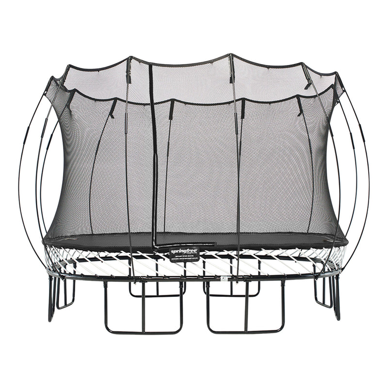 Springfree Outdoor Square 11 Foot Trampoline, Enclosure, Hoop Game, and Ladder