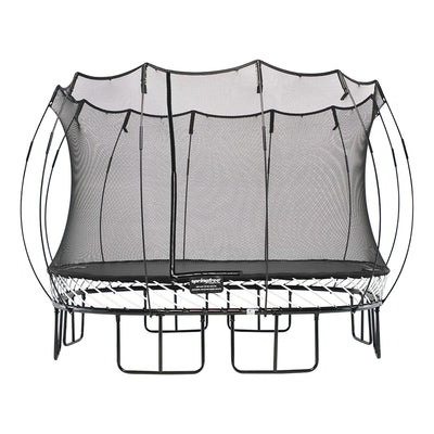 Springfree Outdoor Square 11 Foot Trampoline, Enclosure, Hoop Game, and Ladder - VMInnovations