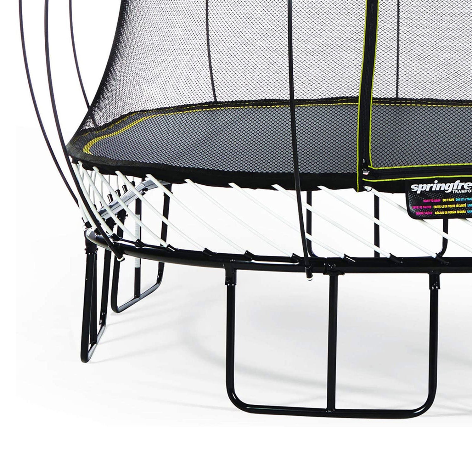 Springfree Outdoor Square 11 Foot Trampoline, Enclosure, Hoop Game, and Ladder
