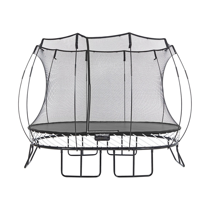 Springfree Outdoor 8 x 11 Ft Trampoline, Enclosure, Hoop Game, and Step Ladder