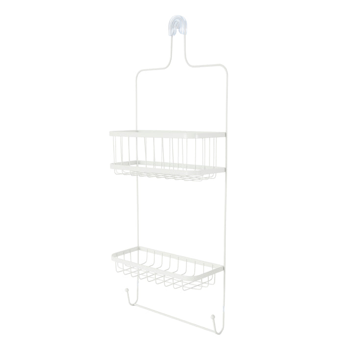 Better Living Products ASTRA 2 Tier Steel Shower Organizer with Hooks (Used)