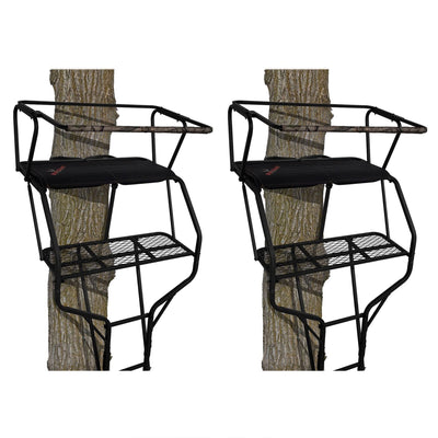 Big Game Guardian DXT Portable 2 Hunter Tree Ladder Stand, 18 Foot (2 Pack) - VMInnovations