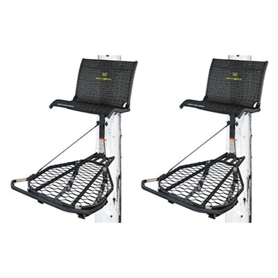 Hawk Kickback LVL Hang-On Deer Hunting Tree Stand w/ XL Seat & Platform, 2 Pack - VMInnovations